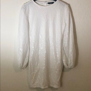 White sequins mini dress